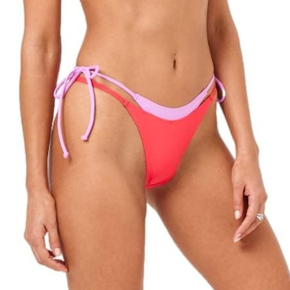 NWT L*Space Women's Fused Makena Bitsy Bikini Bottom Hot Cherry Jewel Pink SZ S